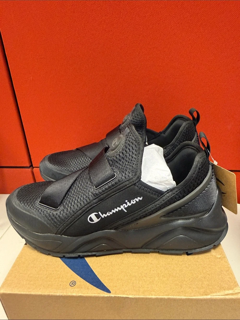 Champion Kids Black Slip-On Mesh Athletic Sneakers
